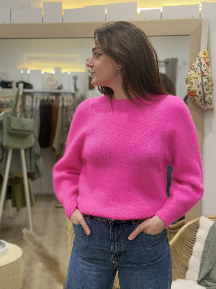 Pull alpaga fuchsia