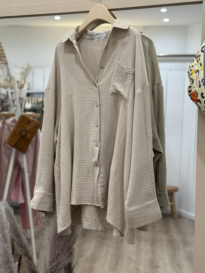 Chemise gaze de coton lin