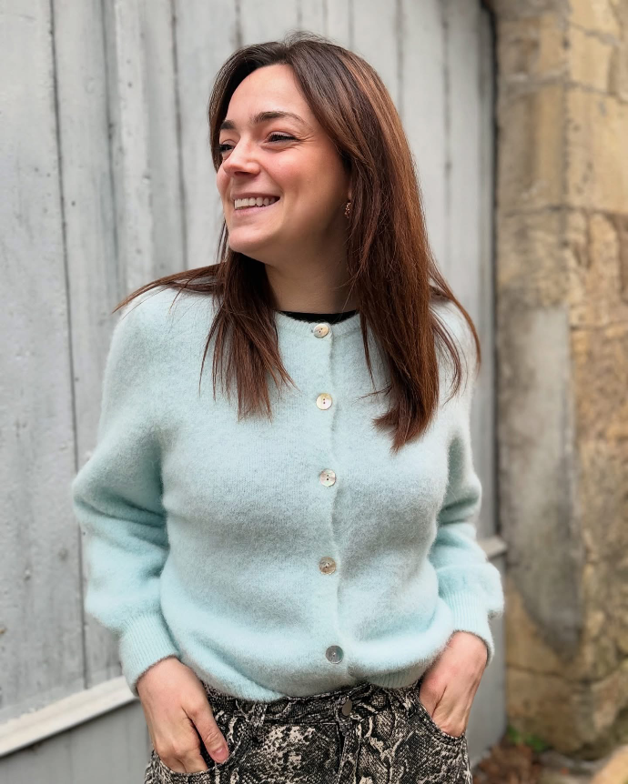 Pull alpaga bleu