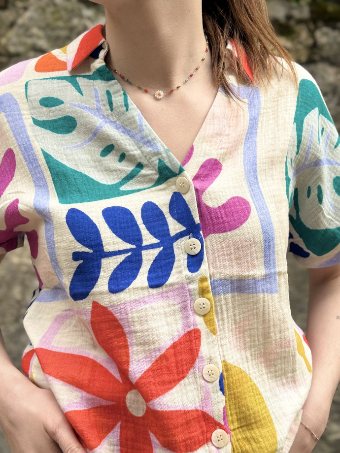 Collier pâquerette multicolore