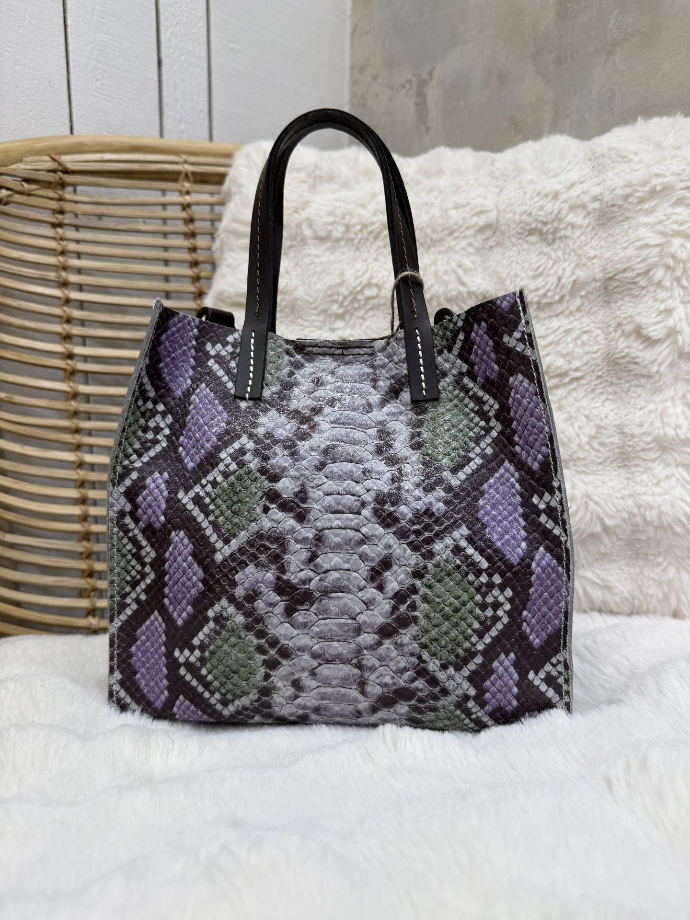 Sac cuir multicolore