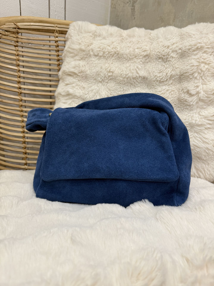 Sac cuir bleu